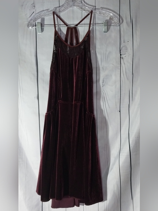 Free People Dresses & Skirts - Free People Nightshade Backless Velvet & Lace Fit & Flare Skater Mini Dress